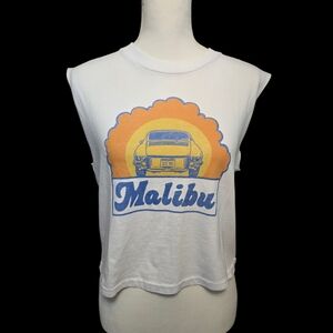 White Malibu Graphic Tank Top